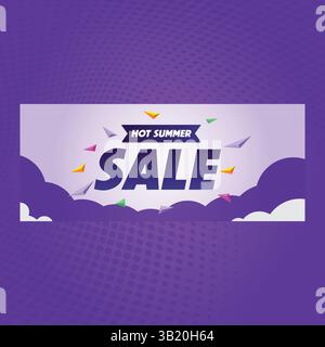 tag di vendita, sfondo estivo e design dello sfondo vettoriale Illustrazione Vettoriale