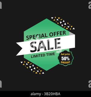 tag di vendita, sfondo estivo e design dello sfondo vettoriale Illustrazione Vettoriale