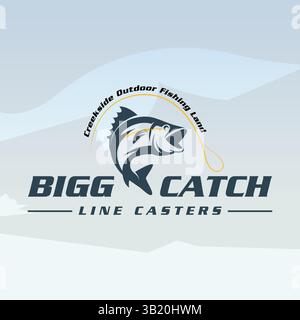 design del logo fish nel modello vettoriale Illustrazione Vettoriale