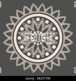 Intricate illustrazioni grafiche vettoriali con motivo artistico Mandala Illustrazione Vettoriale
