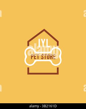 design del logo del negozio di animali domestici, design del logo della casa degli animali domestici, logo del negozio di animali Illustrazione Vettoriale