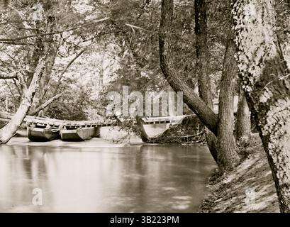 6 giugno 1864 - Virginia, Stati Uniti - Taylor's Bridge, Pontoon Bridge sul fiume North Anna. (Immagine di credito: © BuyEnlarge/ZUMAPRESS.com) Foto Stock