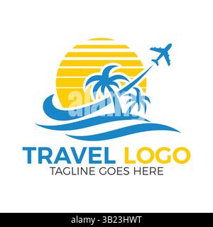 Agenzia di viaggi e tour Modern Logo Design. Vettore modello per l'azienda o l'azienda. Illustrazione Vettoriale