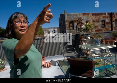 Jean Yokotobi vive a Isleton dal 2003, ma è in visita dagli anni '1960 Ha rinnovato uno degli edifici sulla Main Street in una casa al secondo piano e sta realizzando un ristorante gastronomico qui sotto. Non e' stato facile, ma il piccolo Delta berg di Isleton lunedì sera ha autorizzato con successo l'emissione di un milione di obbligazioni per far uscire la citta' dalla confusione. Il City Manager Bruce Pope ha affermato che i documenti approvati dal Consiglio comunale in un voto del 3-1 consentono di vendere obbligazioni per conto della città, raccogliendo fondi per pagare ogni tipo di debito dalle precedenti spese legali alla delinquente raccolta rifiuti della città Foto Stock