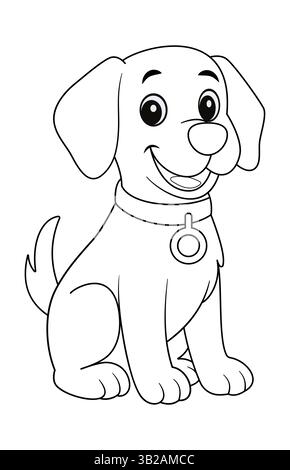 cane carino. Illustrazione vettoriale su sfondo bianco Illustrazione Vettoriale