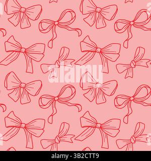 Motivo senza cuciture con bocce rosse su sfondo rosa per la decorazione Illustrazione Vettoriale