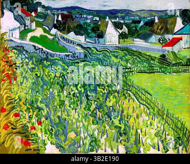 Dipinto nel giugno 1890 ad Auvers-sur-Oise. I vorticosi vigneti di Van Gogh sotto cieli spettacolari. 300 restauro del museo DPI. Dominio pubblico - perfetto per il vino Foto Stock