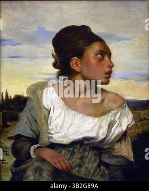 Orphan Girl at the Cemetery, 1823, dipinto di Eugène Delacroix Foto Stock