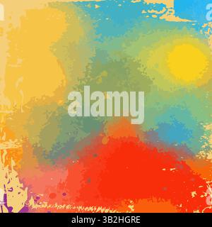 Pittura a olio disegnata a mano. Sfondo ad acquerello colorato. disegnato a mano. Non ai, illustrazione vettoriale Illustrazione Vettoriale