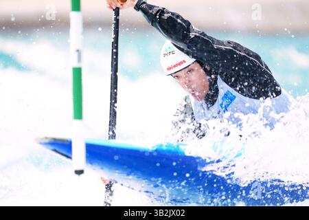 Centro Slalom canoe, Tokyo, Giappone. 27 aprile 2025. Takuya Haneda, 27 APRILE 2025 - Canoe Slalom : 2025 Canoe Slalom Japan National candidate selection race Men's C-1 at Canoe Slalom Centre, Tokyo, Giappone. Crediti: AFLO SPORT/Alamy Live News Foto Stock