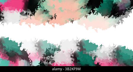 tonalità rosa turchese più scure acquerello su sfondo bianco per un design grunge, carta vintage e modelli Illustrazione Vettoriale