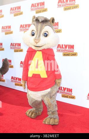 12 dicembre 2015 - Los Angeles, CA, USA - LOS ANGELES - 12 dicembre: Alvin al ''Alvin and the Chipmunks: The Road Chip'' Los Angeles Premiere al Zanuck Theater, 20th Century Fox Lot il 12 dicembre 2015 a Los Angeles, CA foto via Newscom (immagine di credito: © hPa/Newscom via ZUMA Press) Foto Stock
