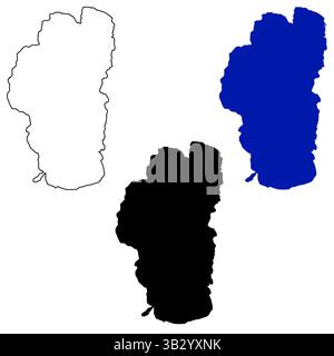 Lake Tahoe (Stati Uniti, Nord America, USA) mappa. Mappa del lago Tahoe. stile piatto. Foto Stock