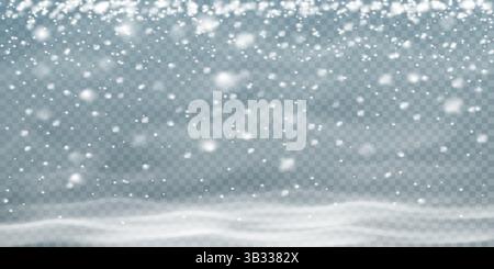 Un'incredibile scena invernale di nevicate con deliziose e delicate Blizzards in tutto il paesaggio Illustrazione Vettoriale