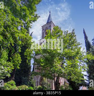 Sighnaghi, Georgia. Monastero di Bodbe vicino a Sighnaghi, Georgia, un sito sacro noto come il luogo di sepoltura di San Nino, che introdusse il cristianesimo a Geo Foto Stock