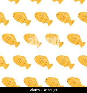 Pesce tropicale dorato senza cuciture Illustrazione Vettoriale