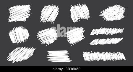 Elementi grafici della lotteria - matita disegnata a mano che traccia frammenti graffiati. Illustrazione Vettoriale