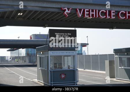 Terminal dei traghetti di New Isle of Man, Triskelion Way, Liverpool, Merseyside, Regno Unito Foto Stock
