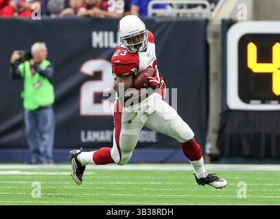 19 novembre 2017: Il running back degli Arizona Cardinals Adrian Peterson (23) corse per yard nel quarto periodo durante la gara NFL tra gli Arizona Cardinals e gli Houston Texans all'NRG Stadium di Houston, Texas. John Glaser/CSM. (Immagine di credito: &Copy; John Glaser/CSM tramite cavo ZUMA) Foto Stock