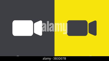 Icona videocall. Set di icone diverse della videocamera. Raccolta di pulsanti di conversazione Internet. Concetto di chat video. Illustrazione del vettore piatto Illustrazione Vettoriale