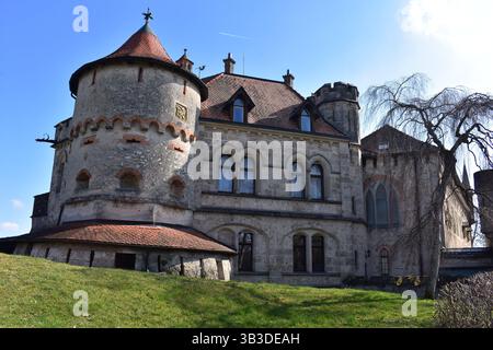 Castello di Lichtenstein - Fortezza delle fiabe in Germania Foto Stock