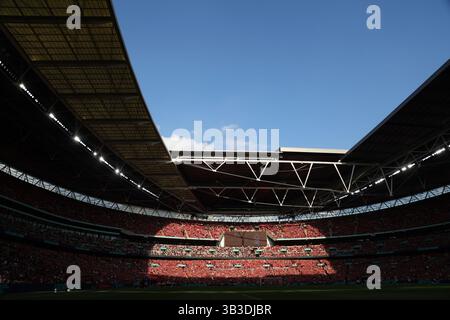 Londra, Regno Unito. 27 aprile 2025. Vista generale alla semifinale della Emirates fa Cup Nottingham Forest contro Manchester City Match allo Stadio di Wembley, Londra, Regno Unito, il 27 aprile 2025. Crediti: Paul Marriott/Alamy Live News Foto Stock