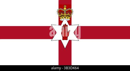 Irlanda del Nord bandiera. Ulster Banner 3D illustrazione Foto Stock