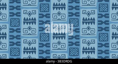 Motivo etnico senza cuciture tapa hawaiana polinesiana Illustrazione Vettoriale