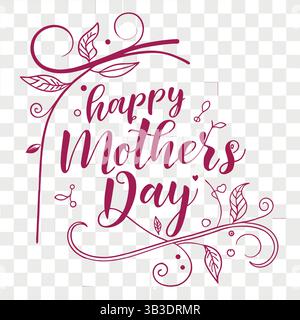 Auguri per la festa della mamma per ogni tipo di mamma – Design per magliette Illustrazione Vettoriale