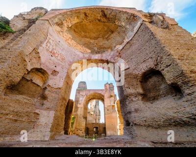 Frigidarium sala termale nelle Terme di Caracalla - Roma, Italia Foto Stock