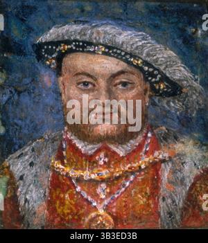 Ritratto di Enrico VIII, c1522-c1536. Da "The Penitential and Other Salms", un libro di preghiere scritto da John Croke. Si dice che il libro sia stato donato da Anna Bolena, quando è sull'impalcatura in attesa di esecuzione, a una delle sue cameriere d'onore. Foto Stock