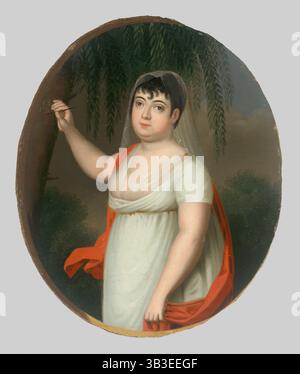 Giovane donna vicino a un tavolo. Anna Mária Szirmayová, née Horváth-Stancic, 1805-1807. Foto Stock