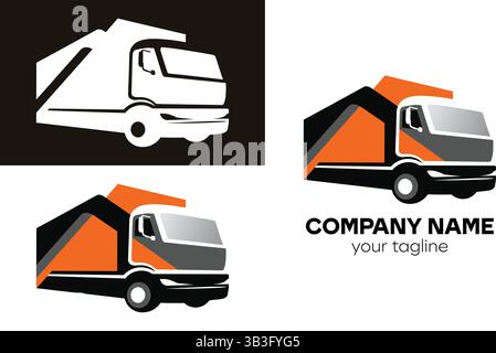 Design del logo del veicolo con diverse varianti di colore Illustrazione Vettoriale