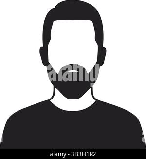 Silhouette da uomo giovane in T-shirt | casual | contemporaneo | profilo Illustrazione Vettoriale