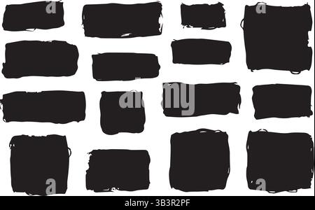 Set di carta strappata - strisce nere strappate, illustrazione vettoriale realistica per la progettazione e la creatività Illustrazione Vettoriale
