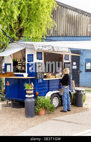 Castle Farm Coffee Truck, Lullingstone, Kent, Inghilterra Foto Stock
