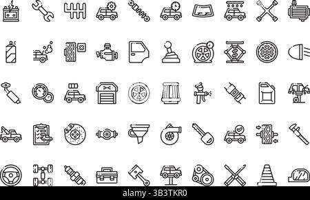 Icone di riparazione auto icona vettoriale semplice. Immagine modello di disegno simbolo per elemento UI mobile Web. Illustrazione Vettoriale