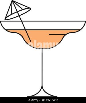 Cocktail colorato con ombrello. Illustrazione vettoriale Illustrazione Vettoriale