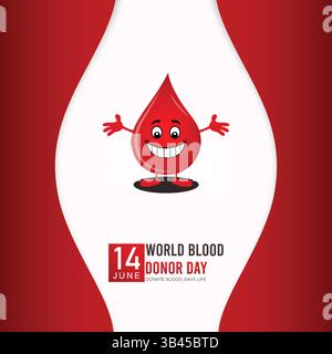 poster del giorno dei donatori di sangue nel mondo | giorno dei donatori di sangue Illustrazione Vettoriale