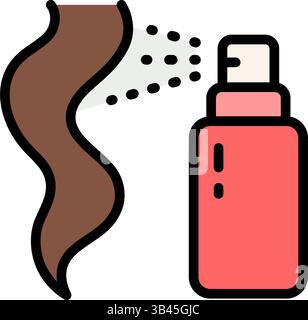 Icona di colore per la cura e il trattamento dei capelli del salone di bellezza Vector Woman. Shampoo secco, balsamo. Donna salute capelli cura simbolo. Segno vettoriale per il web design i. Illustrazione Vettoriale