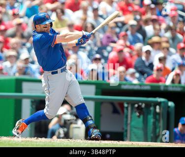 18 maggio 2014 - Washington, District of Columbia, Stati Uniti - il terzo base dei New York Mets David Wright (5) batte nel primo inning contro i Washington Nationals al Nationals Park di Washington, DC domenica 18 maggio 2014. (Immagine di credito: ©Ron Sachs/CNP tramite filo ZUMA) Foto Stock