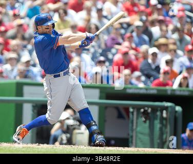 18 maggio 2014 - Washington, District of Columbia, Stati Uniti - il terzo base dei New York Mets David Wright (5) batte nel primo inning contro i Washington Nationals al Nationals Park di Washington, DC domenica 18 maggio 2014. (Immagine di credito: ©Ron Sachs/CNP tramite filo ZUMA) Foto Stock