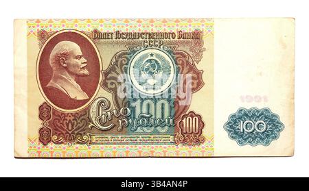 13 giugno 2012 - banconota storica, 100 rubli dell'Unione Sovietica, 1991 (immagine di credito: © Andrey Nekrasov/ZUMA Wire/ZUMAPRESS.com) Foto Stock