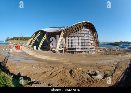 16 agosto 2012 - costruzione del più grande oceanario della CSI. Vladivostok, Russky Island, Estremo Oriente, Primorsky Krai, Federazione Russa (immagine di credito: © Andrey Nekrasov/ZUMA Wire/ZUMA Wire/ZUMAPRESS.com) Foto Stock