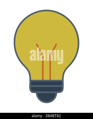 Idea illuminante: Semplice icona della lampadina Illustrazione Vettoriale