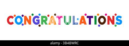 Abstract Congratulazioni Colorful Typography Letters Vector Illustrazione Vettoriale