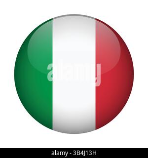 Icona della bandiera italiana simbolo nazionale distintivo che rappresenta il ricco patrimonio culturale italiano Illustrazione Vettoriale