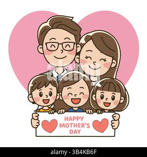 Mamma giorno carino vettore. Foto di scorta per la Festa della mamma, immagini alte, preventivi, desideri. Bella tipografia felice per la festa della mamma con fiori decorativi. Illustrazione Vettoriale