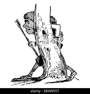Un'illustrazione da 'Fliegende Blätter' (volume 2, numero 38, pagina 111) nel 1846, un periodico tedesco noto per la sua opera satirica politica e sociale. Foto Stock