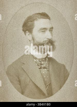 Questa fotografia del 1879 di Franck cattura Sadi Carnot, il presidente francese, in un ambiente formale. Il ritratto riflette l'atmosfera politica francese durante la fine del XIX secolo. Foto Stock